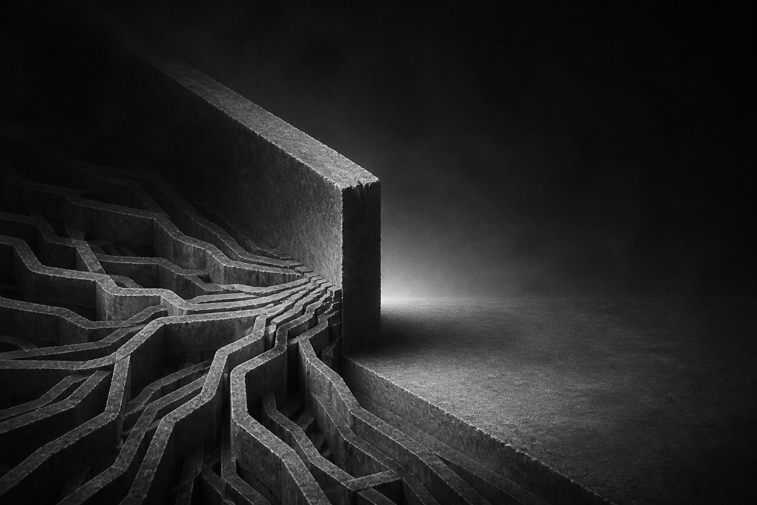 Abstract monochrome illustration for Why your ledger should not speak ISO 20022